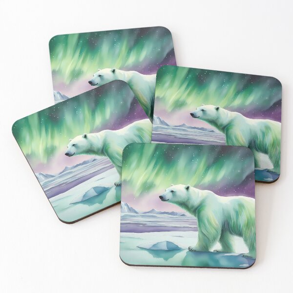 Item preview, Polar Bear with Northern Lights designed and sold by CalmnessbyChoice.