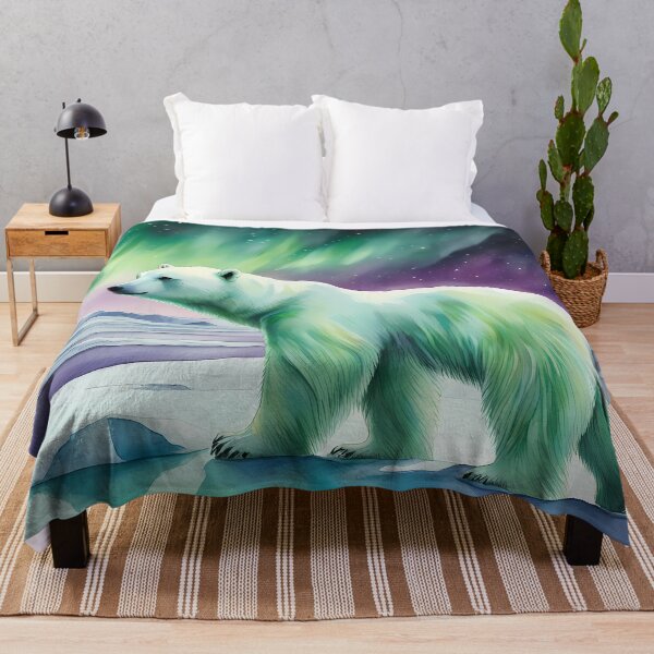 Item preview, Polar Bear with Northern Lights designed and sold by CalmnessbyChoice.