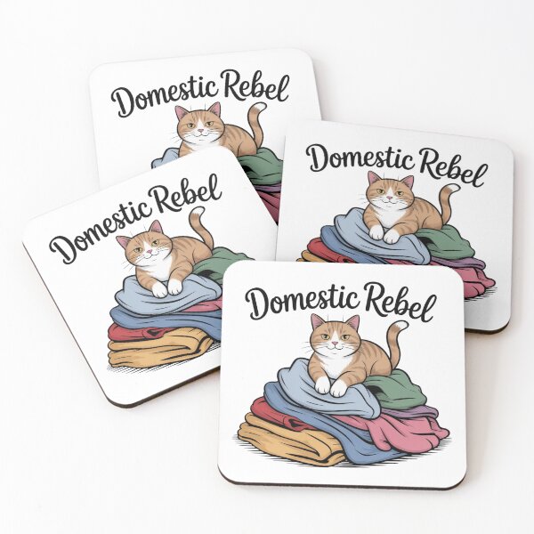 Item preview, Domestic Rebel – Sassy Cat on Laundry Pile designed and sold by ArtByYunus.