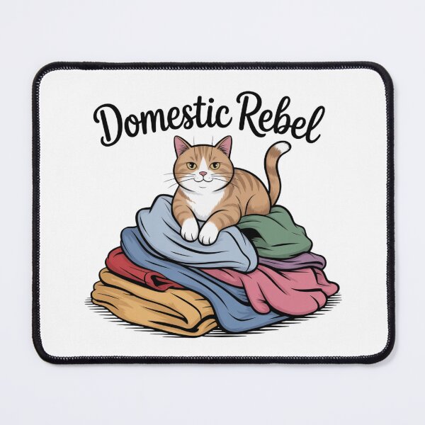 Item preview, Domestic Rebel – Sassy Cat on Laundry Pile designed and sold by ArtByYunus.