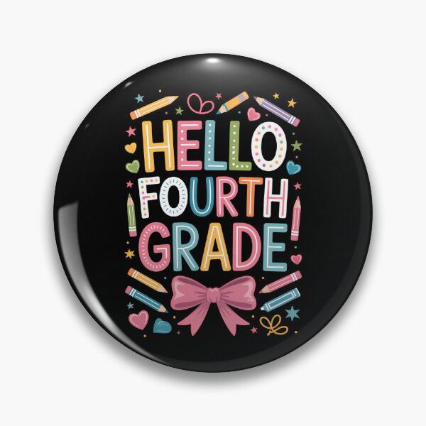 Item preview, Preppy Hello 4th Grade Teacher Coquette Bow Back To School designed and sold by Sunset4Bones.