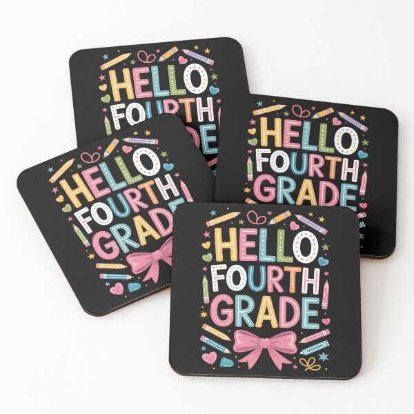 Item preview, Preppy Hello 4th Grade Teacher Coquette Bow Back To School designed and sold by Sunset4Bones.