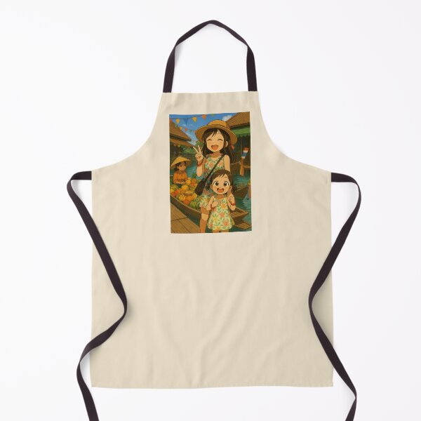 Item preview, Sisters at Thai Floating Market – Cute Travel Art designed and sold by konthai.familyart.