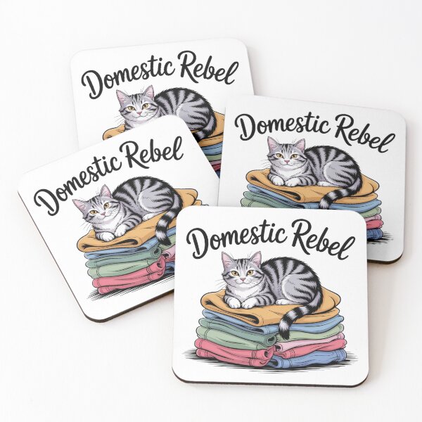 Item preview, Domestic Rebel – Sassy Cat on Laundry Pile designed and sold by ArtByYunus.