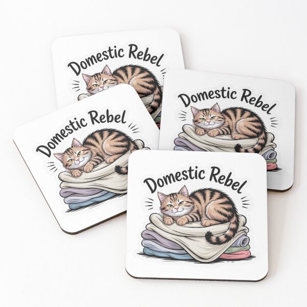 Item preview, Domestic Rebel – Sassy Cat on Laundry Pile designed and sold by ArtByYunus.