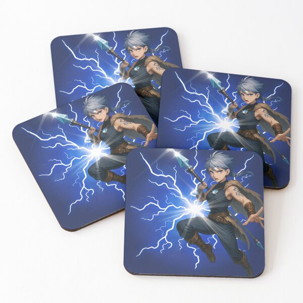 Item preview, Storm Warrior Girl | Thunder Spear Magic Fighter Art designed and sold by konthai.familyart.