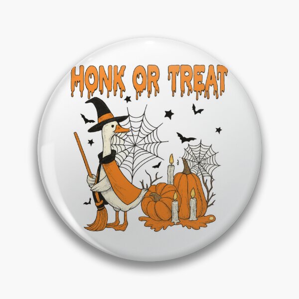 Item preview, Honk or Treat Goose Witch - Funny Halloween Goose with Pumpkins designed and sold by haitrieuic96.