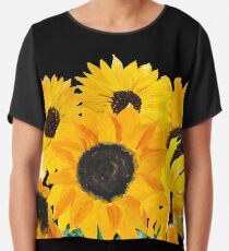 Gemalter Sonnenblumenstrauß Chiffontop