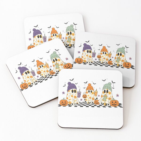Item preview, Cute Cozy Ghost Trio – Halloween Autumn Aesthetic designed and sold by haitrieuic96.
