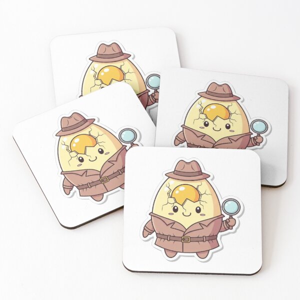 Item preview, Detective Egg Kawaii Sticker – Cracked Egg Yolk Investigator in Trench Coat designed and sold by EverMuse_0_0.