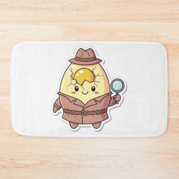 Item preview, Detective Egg Kawaii Sticker – Cracked Egg Yolk Investigator in Trench Coat designed and sold by EverMuse_0_0.