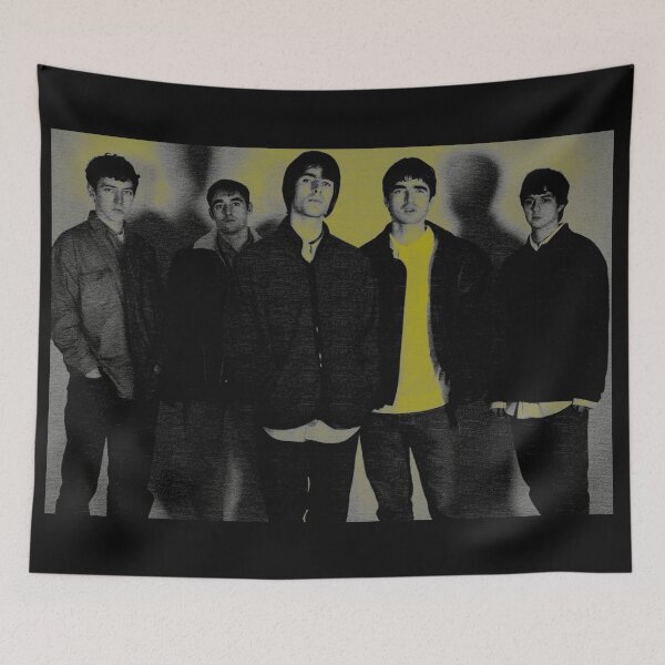 Item preview, Oasis - Vintage Grunge Portrait of the Iconic Five-Member Band designed and sold by JayceTucker89.
