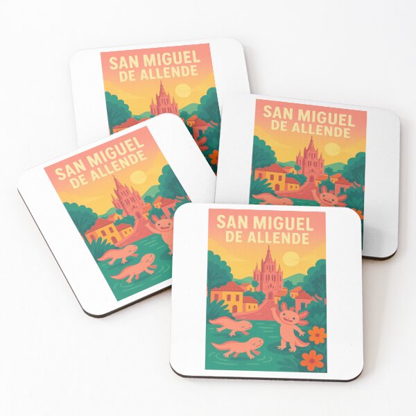 Item preview, Dancing Axolotls in San Miguel De Allende Sunrise designed and sold by RetroPop23.