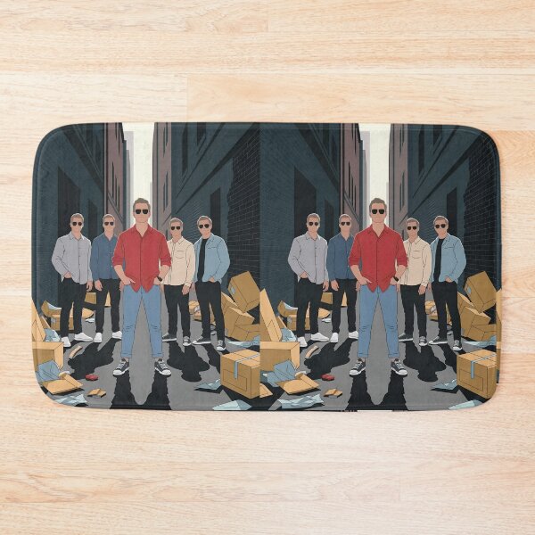 Item preview, Oasis - Stylized Alleyway Scene with Five Band Members in Retro Outfits designed and sold by JayceTucker89.