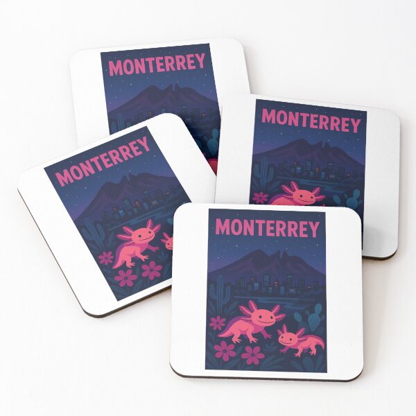 Artikelvorschau, Nächtliche Axolotl in der Nähe der Skyline von Monterrey, Bergsterne entworfen und verkauft von RetroPop23.