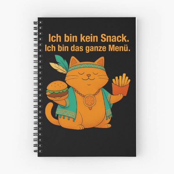 Artikelvorschau, Ich bin kein Snack – ich bin das ganze Menü | Lustige dicke Katze mit Pommes & Burger entworfen und verkauft von sasahe.