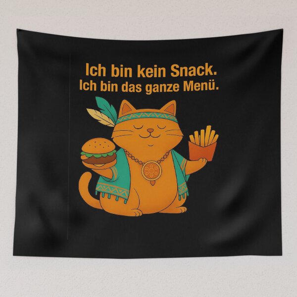 Item preview, I'm not a snack – I'm the whole meal | Funny fat cat with fries & burger designed and sold by sasahe.