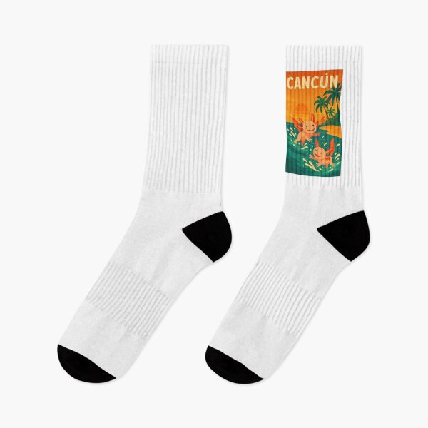 Item preview, Splashing Axolotls on Cancún Tropical Sunset Beach  designed and sold by RetroPop23.