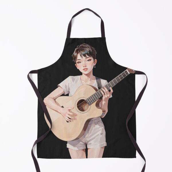 Item preview, Rock girl with guitar. digital painting. designed and sold by PThew.