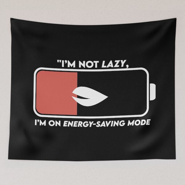 Item preview, Energy Saving Mode – Funny  White Battery Icon Design designed and sold by DKunic.