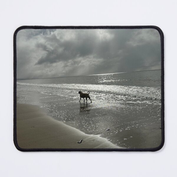 Item preview, dog in the surf with a storm coming around towards him designed and sold by tanksTale.