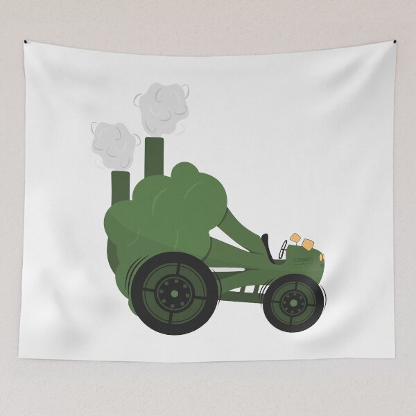 Item preview, Cartoon Broccoli Tractor designed and sold by rymarenko.