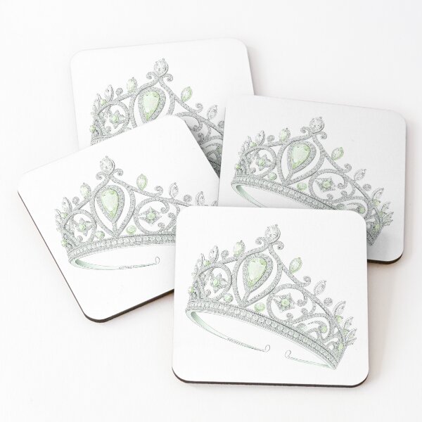 Item preview, A beautiful tiara decorated with white and green diamonds designed and sold by Merrylands Artshop.