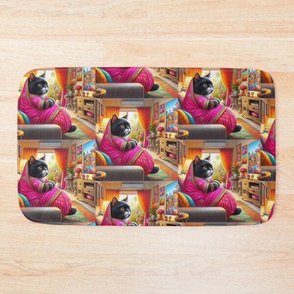 Item preview, Cat is watching TV in a living room designed and sold by ParateePShop.
