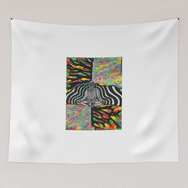 Item preview, Trippy meditating skeleton tree, as above so below designed and sold by obrownwolf.