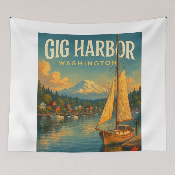 Item preview,  Gig Harbor and Mount Rainier, Washington designed and sold by Aryabek.