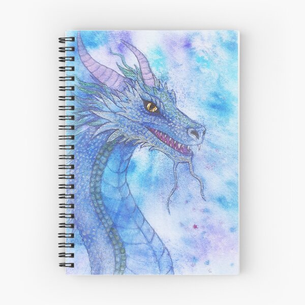 Item preview, blue watercolor dragon designed and sold by studiovanharte.