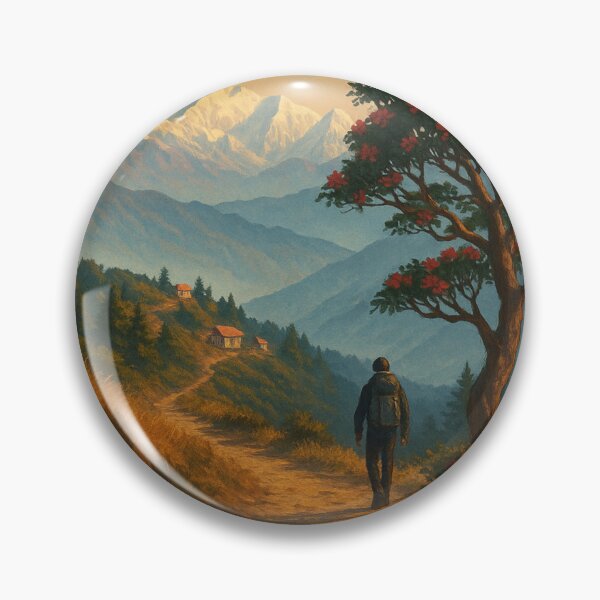 Item preview,  Trail to Sandakphu with Rhododendrons, India designed and sold by Aryabek.