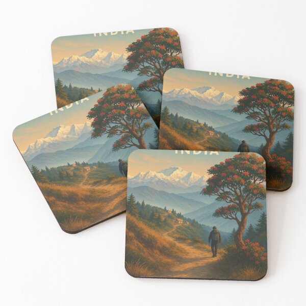 Item preview,  Trail to Sandakphu with Rhododendrons, India designed and sold by Aryabek.