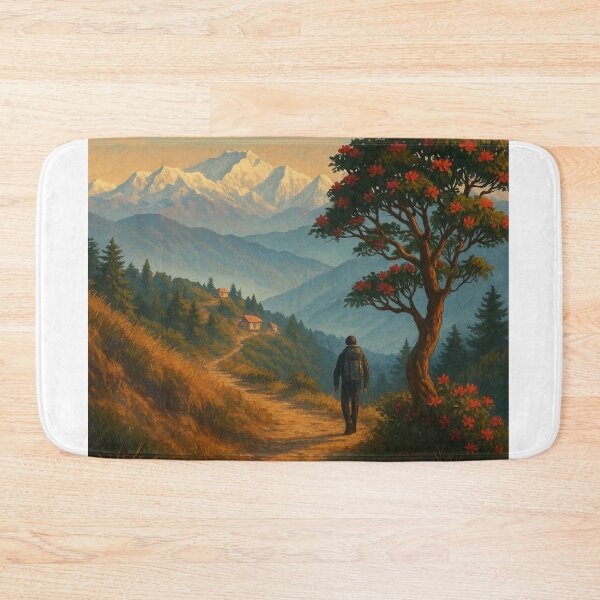 Item preview,  Trail to Sandakphu with Rhododendrons, India designed and sold by Aryabek.