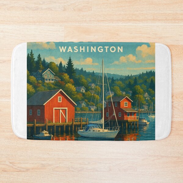 Item preview,  Boats and Red Barns of Port Orchard, Washington designed and sold by Aryabek.