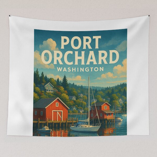 Item preview,  Boats and Red Barns of Port Orchard, Washington designed and sold by Aryabek.