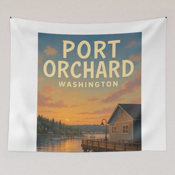Item preview, Sunset at Port Orchard Waterfront, Washington designed and sold by Aryabek.