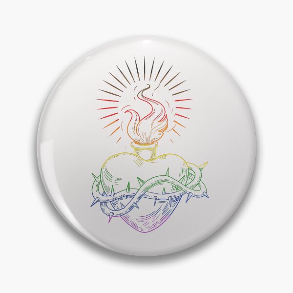 Item preview, Sacred Pride Heart – LGBTQ+ Rainbow Flame Symbol | Pride Month Design designed and sold by designsbytrang.