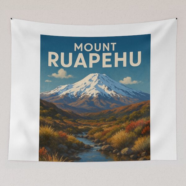 Item preview,  Snow-Capped Mount Ruapehu in Autumn, New Zealand designed and sold by Aryabek.