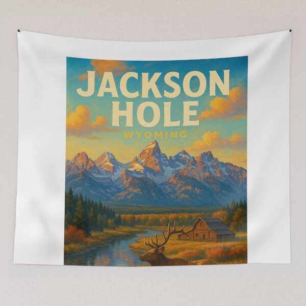 Item preview, Elk and Barn in Jackson Hole Valley, Wyoming designed and sold by Aryabek.