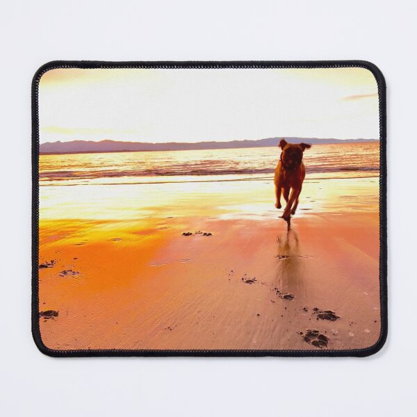 Item preview, sunset run of a dog on a beach designed and sold by tanksTale.