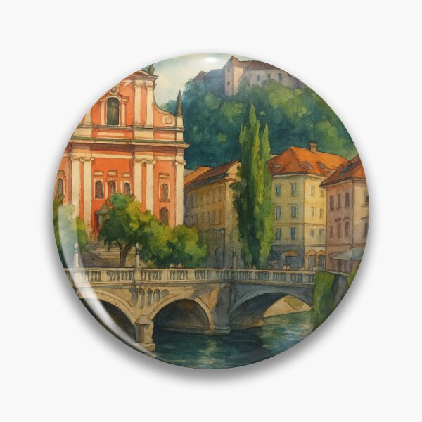 Item preview,  Triple Bridge and Franciscan Church in Ljubljana, Slovenia designed and sold by Aryabek.
