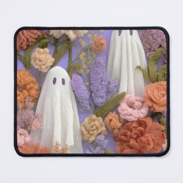 Item preview, Pastel Ghosts in Embroidered Floral Garden – Soft Halloween Aesthetic Art designed and sold by baucestudio.