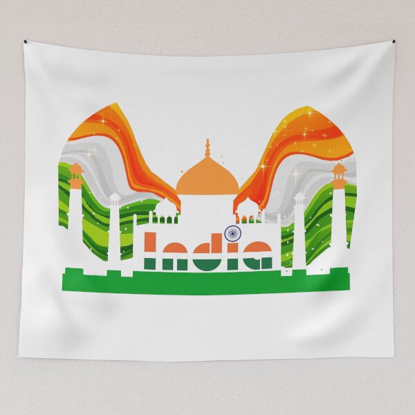 Item preview, Taj Mahal with Indian Flag Tiranga Colors Design | Patriotic Heritage Art designed and sold by ArtsyExplorer.