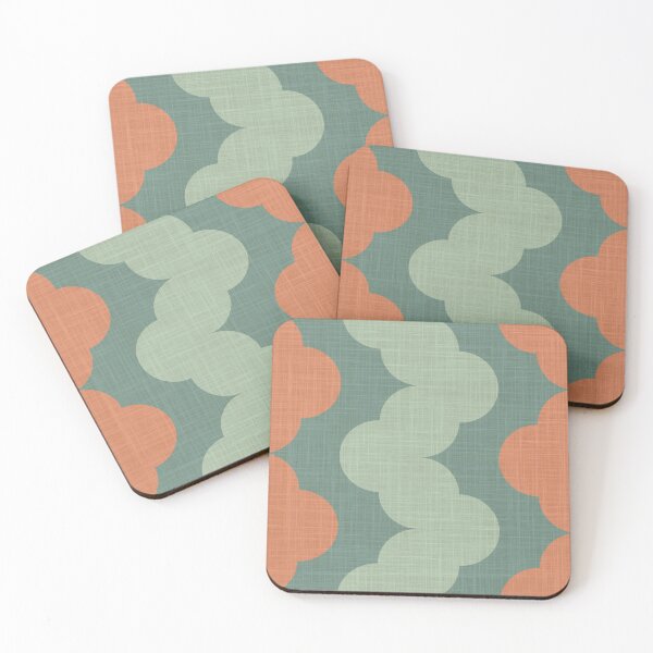 Item preview, Scallop zig zag in dusty orange and teal green designed and sold by FrancesPoff.