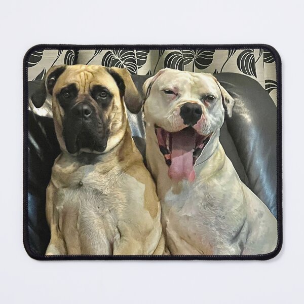 Item preview, two dogs sitting on the couch with one winking designed and sold by tanksTale.
