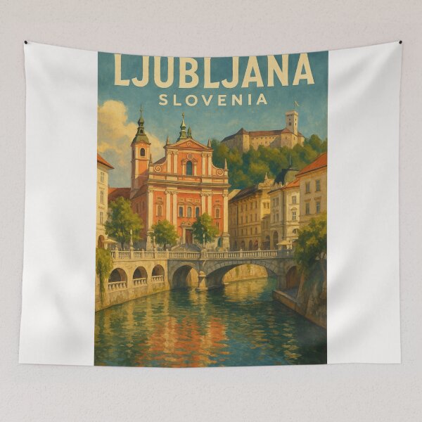 Item preview,  Evening Glow Over Ljubljana Castle, Slovenia designed and sold by Places On Earth.