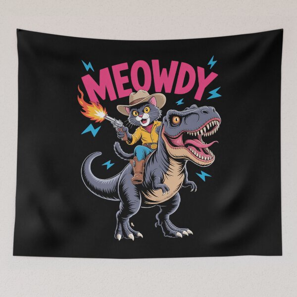Item preview, Cat Riding Dinosaur Meme Funny designed and sold by blueyeeti.