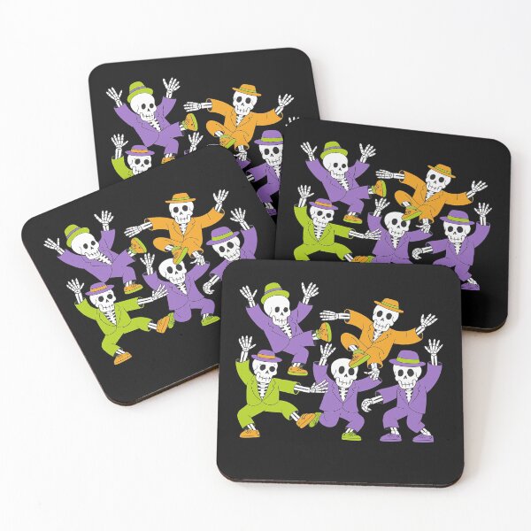 Item preview, Dancing Skeletons Dance Challenge Halloween – Vibrant Retro Skeletons in Colorful Suits Celebrating the Spooky Season designed and sold by Marpin91.