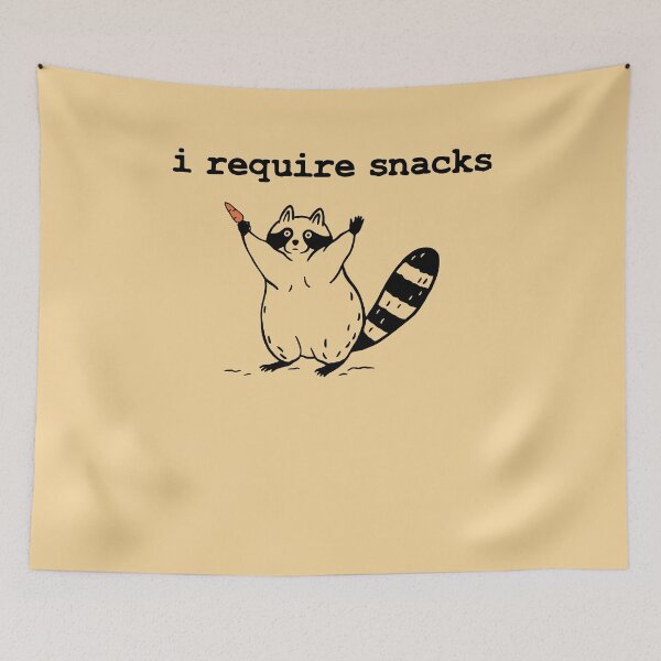 Item preview, I Require Snacks Raccoon Tshirt designed and sold by Spyshirt.